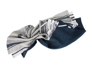 Paño de Cocina Tejido Ecológico de Algodón a Rayas con Estampado de Berenjena, Cuadrado, Lavable a Máquina, Gris Púrpura - Product Image 3