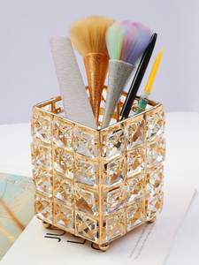 Brass Desk Organizer <b>Pen</b> Holder <b>Gold</b> Plated Modern Office Stationery Stand Rectangle Shape Home Decoration - Product Image 6
