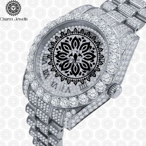 Reloj de Lujo para Hombre Charm Jewells, Acero Inoxidable, Esfera de 40 mm, Bisel con Diamantes, Movimiento Mecánico Analógico, Resistencia al Agua de 10 Bares, con Botón de Presión - Product Image 4