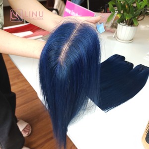 Donneur de cheveux humains vierges/bruts couleur bleu océan super double tirage Extensions de cheveux humains vietnamiens de haute qualité prix de gros - Product Image 3