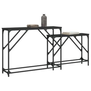 2 pz Console di nidificazione in legno nero ingegnerizzato - Product Image 3
