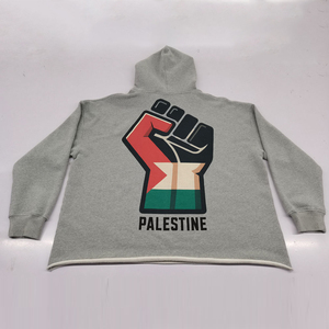Sudadera con Capucha de Diseño Moderno para Hombre, Corte Regular, Invierno, con Pedrería, Mangas Largas, Impresión Serigráfica, con Logotipo de Palestina - Product Image 6