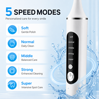 Nettoyeur dentaire électrique avec lumière LED, 5 modes, polisseur sonique pour les dents avec 6 têtes interchangeables, éliminateur de plaque et de tartre pour usage domestique