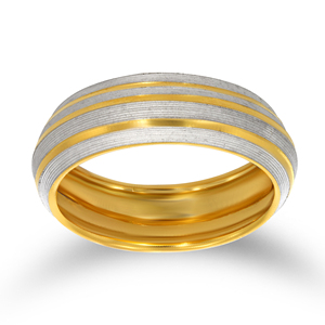Anillo de Diseño Premium con Acabado Dorado y Plateado de Dos Tonos, Anillo Ancho con Textura, Joyería de Moda, Anillo de Oro para Hombre con Diseño Artesanal - Product Image 1