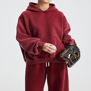 Ladies Premium Polyester/Cotton Fleece Hooded Knitted Full Sleeve Regular Length Autumn Wear <b>Waterproof</b> Breathable Pockets - Product Image 2