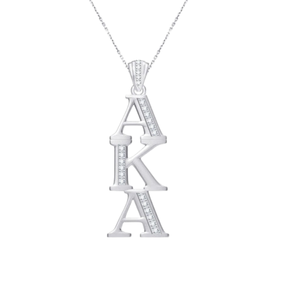 Colgante de plata de ley AKA para mujer, elegante colgante de plata con dije de hermandad, joyería clásica, cadena de accesorio para collar - Product Image 1