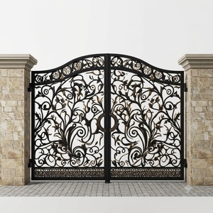 Puerta Doble de Jardín de Hierro Forjado Estilo Victoriano Europeo, Resistente al Óxido, con Recubrimiento en Polvo, Fácil de Montar, Apertura Abatible, Control Manual - Product Image 1