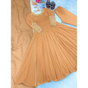 2XL Party Wear Anarkali Gown with Dupatta & Bottom for Special Occasions - Product Image 1