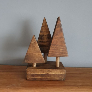 Sapin de Noël solide pour décoration festive, avec artisanat en bois, boîtes en bois et enseignes murales - Product Image 4