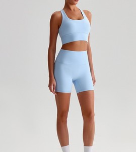 Nuevo Diseño: Conjunto Deportivo de 2 Piezas con Sujetador Deportivo de Espalda Cruzada y Shorts Levanta Glúteos para Correr y Yoga - Product Image 6