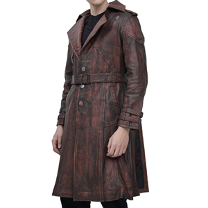 Abrigo Largo de Cuero Genuino para Hombre en Color Único, Calidad Premium, Servicio de Personalización de Marca ODM, Venta al Por Mayor de Ropa de Invierno - Product Image 1