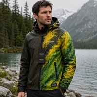 Veste coupe-vent OXYTAG pour homme, réactive à la chaleur, changeant de couleur, imperméable, thermosensible, dégradé, sportive, à capuche, pour l'extérieur