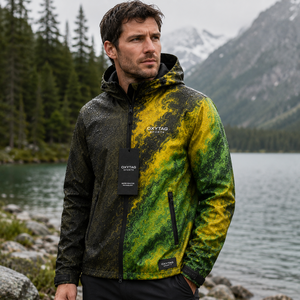OXYTAG Men <b>Heat</b> Reactive Color Changing Windbreaker Waterproof Thermal Sensitive Gradient Sporty Outdoor Hooded Shell <b>Jacket</b> - Product Image 2