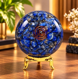 Boule d'Orgone en Lapis Lazuli Poli Bleu, Énergie Positive, Guérison Amoureuse, Équilibrage des Chakras, Pierre Écologique – Vente en Gros - Product Image 2