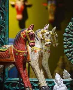 Ornements en fer modèle cheval à motif Rajasthani pour décoration intérieure/extérieure et jardin - Product Image 1