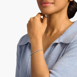 Diamond Alternating Bolo <b>Bracelet</b> in White Gold - Product Image 4
