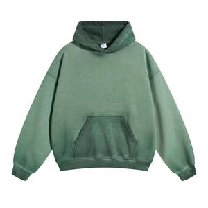 Sweat-shirts à capuche pour hommes en coton délavé à l'acide, coupe oversize à épaules tombantes, style baggy, mode décontractée, personnalisables avec logo, vente en gros - Product Image 5