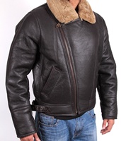 Sherpa blouson d'hiver en cuir, 2021, en peau de mouton, noir, marron, aviateur de chasse B3, bombardier, pelage