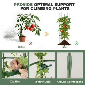 Set di 3 Supporti Regolabili per Piante Rampicanti da 60 Pollici, Attrezzatura e Accessori per Piante Rampicanti - Product Image 6