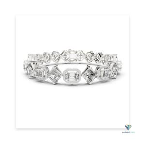 12.04 CT White <b>Gold</b> Emerald Cut Lab Grown Diamond Link Bracelet in 18K <b>Solid</b> <b>Gold</b>, Square Emerald Halo Statement Bracelet - Product Image 6