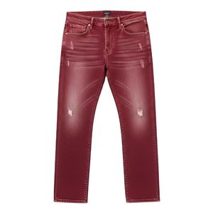 Jean en denim pour homme de haute qualité, poids moyen, taille mi-haute, motif léopard, coupe droite, personnalisable, délavé à la pierre - Product Image 3