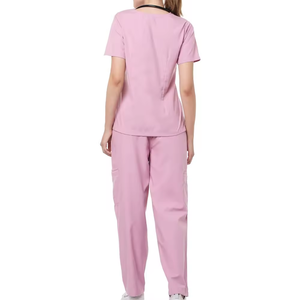 Ensemble de tenues médicales personnalisées pour femmes, col en V, uniforme d'infirmière, pantalon de jogging pour hôpital, clinique dentaire, spa, vêtements de travail - Product Image 6