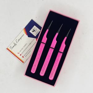 Pinzas de Acero Inoxidable de Alta Calidad Somofy Enterprises, Rectas, con Recubrimiento de Goma Aislante, para Extensión de Pestañas, Duraderas y Precisas - Product Image 6