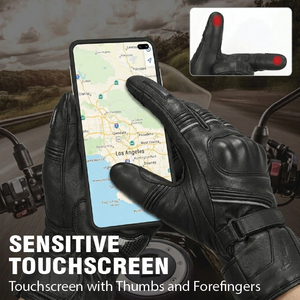 Guantes de Motocicleta de Invierno de Cuero Genuino Personalizados OEM, Guantes de Motociclista con Protección de Nudillos Duros - Product Image 5