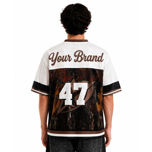 เสื้อฟุตบอลอเมริกันลายพรางแบบปรับแต่งได้ เสื้อยืดกีฬาพิมพ์ลายแบบรีดร้อนขนาดใหญ่พิเศษ สั่งทำได้ ขายส่ง เสื้อผ้าสตรีทแวร์สุดฮิต - Product Image 3