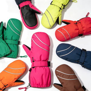 Mitaines de ski d'hiver pour enfants, gants de neige imperméables, isolés thermiquement, coupe-vent, doublés de polaire, mitaines de snowboard d'extérieur, OEM - Product Image 4