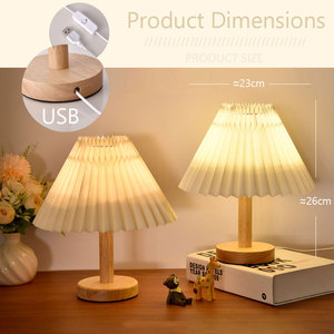 USB có thể sạc lại cổ điển bằng gỗ-cơ sở cạnh giường ngủ Bảng Đèn đọc sách & Sleep-Aid ánh sáng ban đêm - Product Image 4