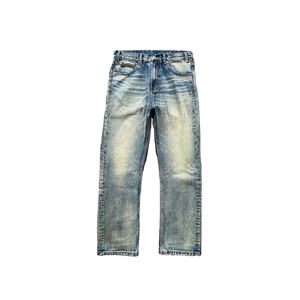 Pantalones Cargo Vaqueros Ligeros de Algodón 100% con Efecto Desgastado, Transpirables, Lavado Ácido, de Cintura Alta, Pierna Ancha Personalizable para Hombre - Product Image 1