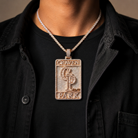 Pendentif personnalisé en argent 925 avec lettres, style hip-hop, micro-pavé de moissanite baguette, pour mariage, unisexe