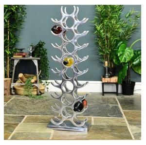 Estante para vinos de alta calidad, de metal dorado, con capacidad para 14 botellas, de aluminio, independiente, para mostrador de bar o fiestas. - Product Image 2