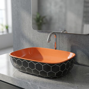 Vistaar Luxury Square Handcrafted Porcelain Art Ceramic Wash Basin For Hospital Use - Product Image 6