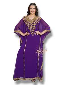 Robe de soirée élégante AWAIS HOUSE pour femme, en mousseline de soie, longue, à manches longues, ornée de perles et de sequins, coupe trapèze, en polyester - Product Image 6