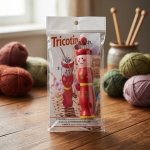 DANKING HC0163 Kit de Muñeca de Madera para Tejer de Alta Calidad |   Herramienta de Crochet Portátil, Hecha a Mano, con Diseño Rojo Elegante - Product Image 6