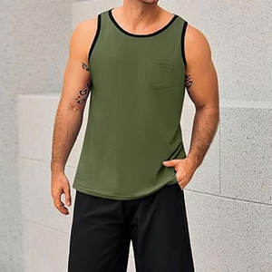 Camisetas sin mangas para hombre, deportivas, para gimnasio, camiseta muscular sin mangas, informal, básica, de verano, para fitness, con bolsillo, para culturismo - Product Image 2