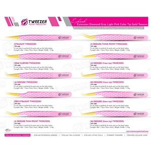 Pince à cils anti-magnétique et anti-statique en acier inoxydable avec rainures antidérapantes personnalisées pour extensions de cils, applicateur multi-cils - Product Image 6