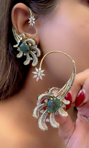 Pendientes de Oreja con Engaste Nano de Piedra Doble de Calidad Premium, Estilo Elegante, Diseño Hermoso, Ideal para Fiestas - Product Image 5