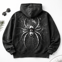 Sweat à capuche personnalisé en coton 100% respirant et à séchage rapide avec motif araignée, écologique, pour hommes et femmes - Fournisseur OEM, faible MOQ