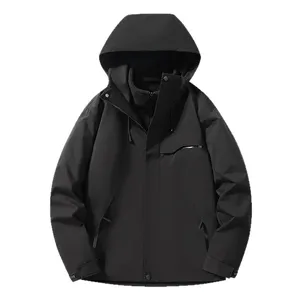 Veste coupe-vent homme d'extérieur, color block, en polyester, avec fermeture éclair, en polaire fine, logo frontal, coupe ample, pour l'hiver, Pakistan 2026 - Product Image 2