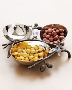 Juego de recipientes de metal de 2 niveles hechos a mano para condimentos y aperitivos con base de rama, plato vintage para dulces para bodas, fiestas, hogar y hotel - Product Image 5