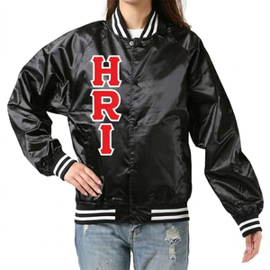 Chaqueta Bomber de satén personalizada para mujer, ropa de abrigo de poliéster con relleno de algodón con letras griegas Delta Sigma Theta bordadas - Product Image 3