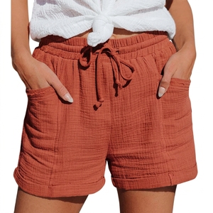 Shorts de sport amples pour femme, taille mi-haute, avec cordon de serrage, respirants, décontractés, pour l'été - Product Image 3