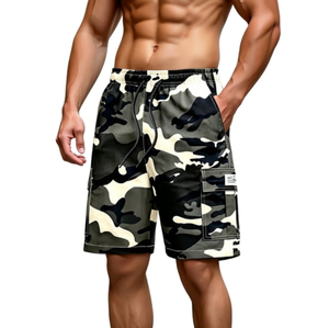 Men's Breathable Casual Camouflage Knee Length <b>Cargo</b> <b>Shorts</b> Summer <b>Lightweight</b> Wide Leg Elastic Waist with Multiple Pockets - Product Image 1