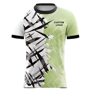 Maillot de football personnalisable pour homme, manches courtes, ajusté, 100 % polyester, anti-humidité, impression par sublimation, logo avant, toutes saisons - Product Image 2