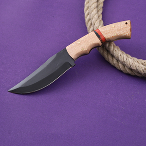 Cuchillo de caza y camping forjado a mano con hoja fija de acero raspado, punta caída, mango de hueso de grado industrial, personalizado OEM - Product Image 3