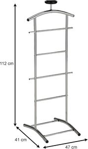 Porte-manteau en acier inoxydable, organisateur de salon au design moderne, trois niveaux, multifonctionnel pour vêtements, sacs et parapluies - Product Image 2