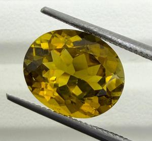 Turmalina amarilla natural, piedra preciosa suelta, turmalina auténtica para hacer joyas, anillo, colgante, regalo para coleccionistas, forma ovalada, 3,88 ct - Product Image 3